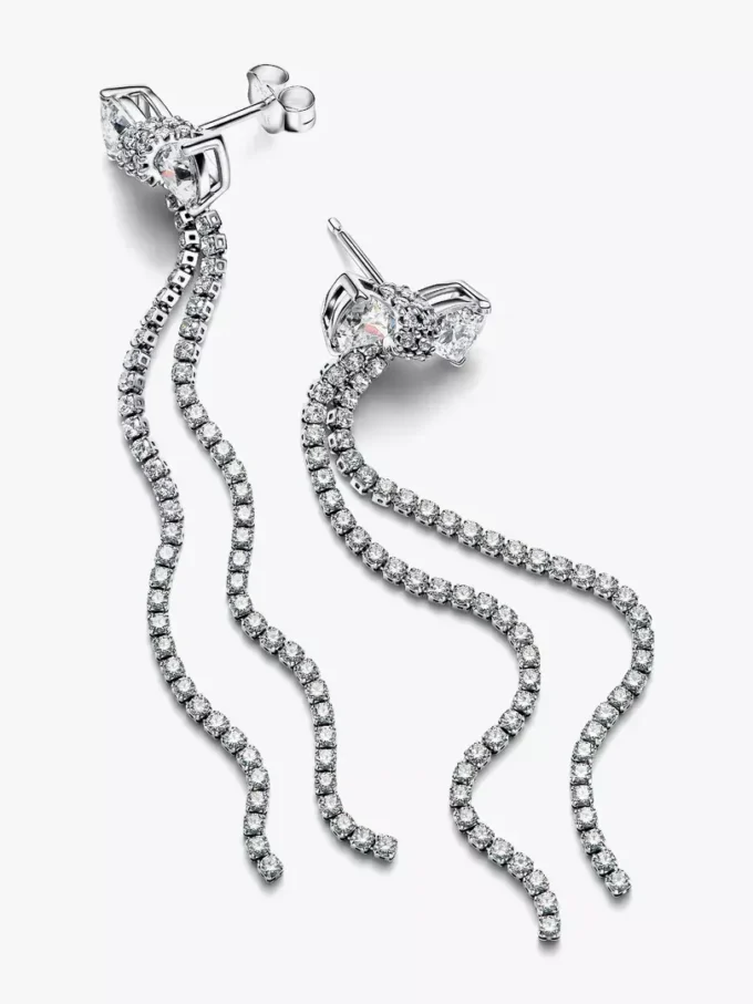Pavé-Ohrringe mit Schleife aus Sterlingsilber Pavé-Ohrringe mit Schleife aus Sterlingsilber