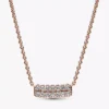 Pavé-Rose-Halskette und Ohrringe, zweireihig, 2er-Set Pavé-Rose-Halskette und Ohrringe, zweireihig, 2er-Set