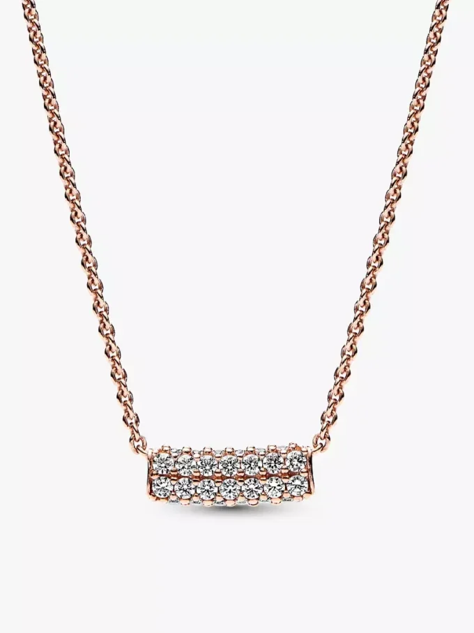 Pavé-Rose-Halskette und Ohrringe, zweireihig, 2er-Set Pavé-Rose-Halskette und Ohrringe, zweireihig, 2er-Set