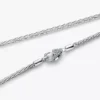 Pavé-Verschluss-Charm-Halskette mit Fuchsschwanzkette aus Sterlingsilber Pavé-Verschluss-Charm-Halskette mit Fuchsschwanzkette aus Sterlingsilber