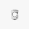 Perlenbesetzter offener Herz-Charm aus Sterlingsilber Perlenbesetzter offener Herz-Charm aus Sterlingsilber