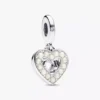 Perlmuttweißes Herz-Dangle Charm aus Sterlingsilber Perlmuttweißes Herz-Dangle Charm aus Sterlingsilber