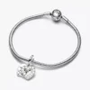 Perlmuttweißes Herz-Dangle Charm aus Sterlingsilber Perlmuttweißes Herz-Dangle Charm aus Sterlingsilber