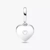 Perlmuttweißes Herz-Dangle Charm aus Sterlingsilber Perlmuttweißes Herz-Dangle Charm aus Sterlingsilber