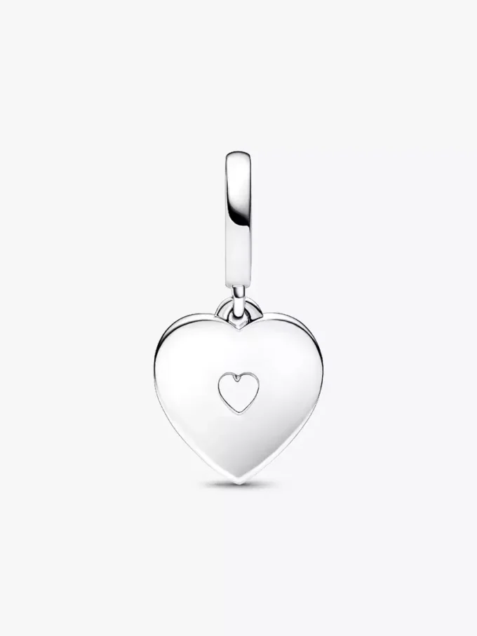 Perlmuttweißes Herz-Dangle Charm aus Sterlingsilber Perlmuttweißes Herz-Dangle Charm aus Sterlingsilber