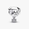 Pet Dog & Bone Charm – Sterlingsilber
