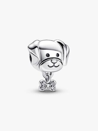 Pet Dog & Bone Charm – Sterlingsilber