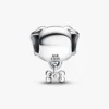 Pet Dog & Bone Charm – Sterlingsilber