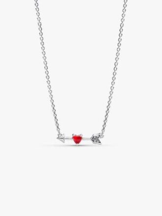 Pfeil & Murano Glass-Herz-Halskette – Sterlingsilber