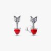 Pfeil & Murano Glass-Herz-Ohrringe – Sterlingsilber Pfeil & Murano Glass-Herz-Ohrringe – Sterlingsilber