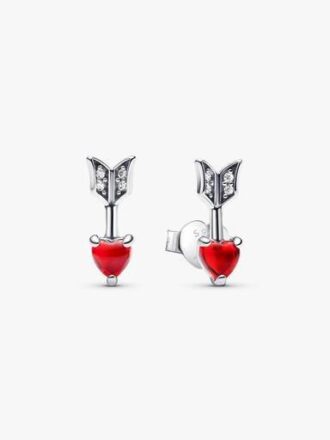 Pfeil & Murano Glass-Herz-Ohrringe – Sterlingsilber Pfeil & Murano Glass-Herz-Ohrringe – Sterlingsilber