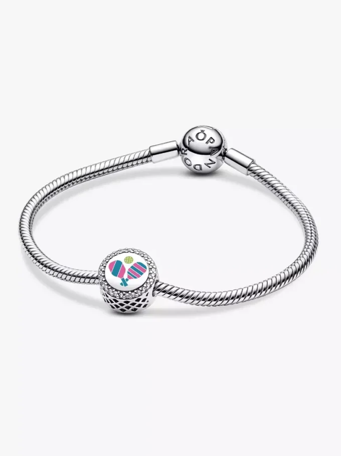Pickleball-Charm aus Sterlingsilber