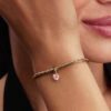 Pink Chakra Heart Mini Dangle Charm – 14 Karat vergoldet