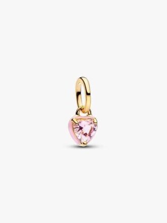 Pink Chakra Heart Mini Dangle Charm – 14 Karat vergoldet