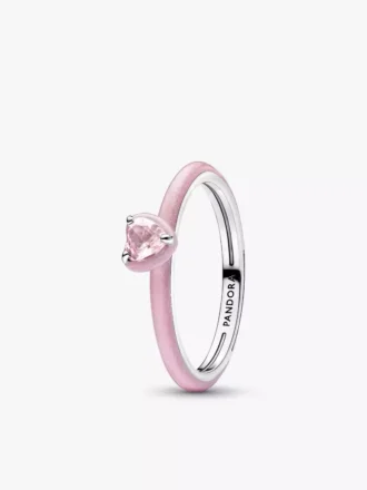 Pink Chakra Heart Ring aus Sterlingsilber