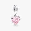 Pink Family Tree & Heart Dangle Charm – Sterlingsilber