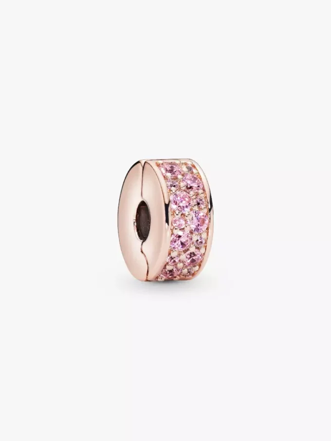 Pink Pavé Clip Charm, 14 Karat Roségold-Beschichtung Pink Pavé Clip Charm, 14 Karat Roségold-Beschichtung