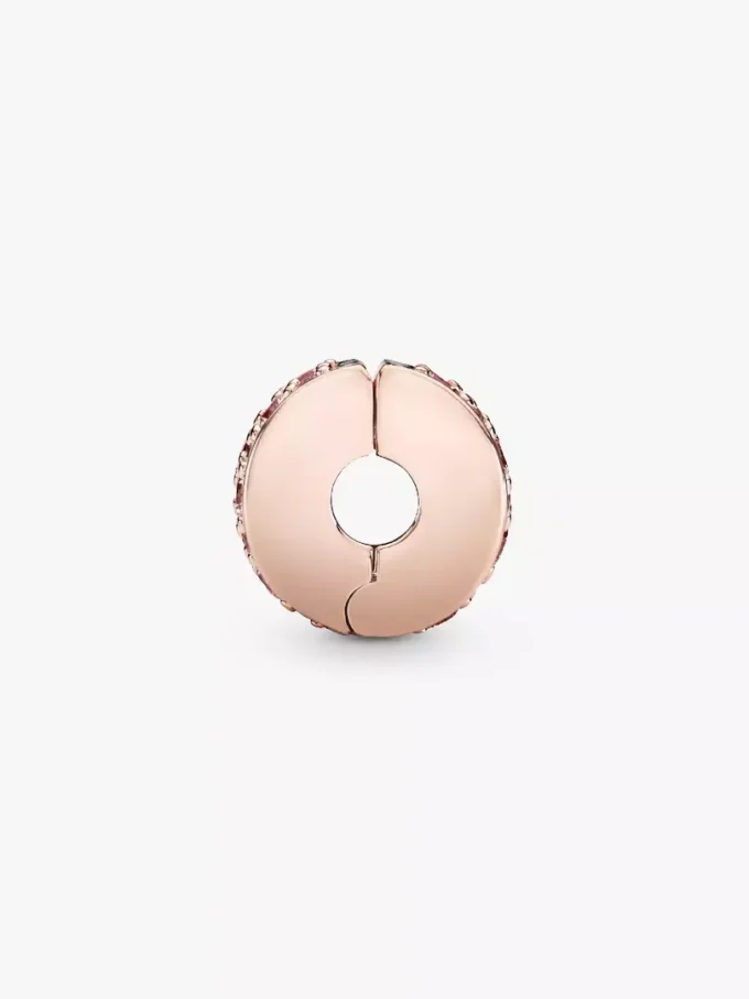 Pink Pavé Clip Charm, 14 Karat Roségold-Beschichtung Pink Pavé Clip Charm, 14 Karat Roségold-Beschichtung