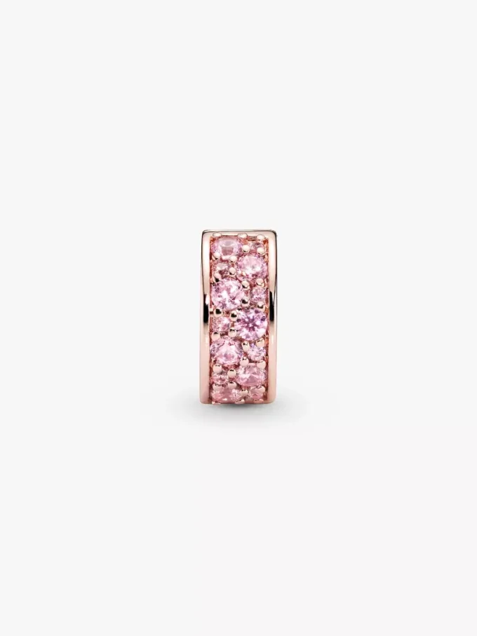 Pink Pavé Clip Charm, 14 Karat Roségold-Beschichtung Pink Pavé Clip Charm, 14 Karat Roségold-Beschichtung