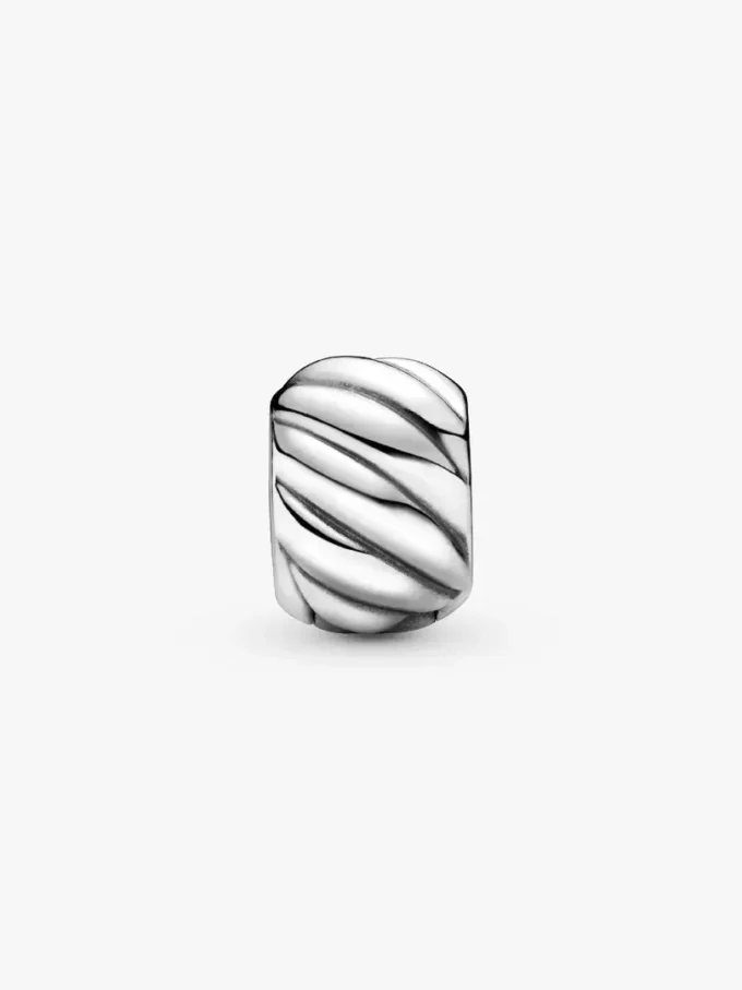 Polierter Clip Charm mit Federmotiv aus Sterlingsilber Polierter Clip Charm mit Federmotiv aus Sterlingsilber