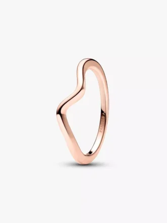 Polierter Wellenring, 14 Karat Roségold-Beschichtung