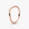 Polierter Wishbone Ring, 14 Karat Roségold-Beschichtung