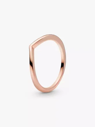 Polierter Wishbone Ring, 14 Karat Roségold-Beschichtung
