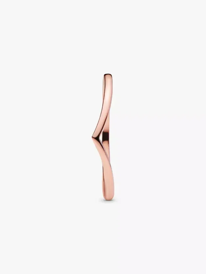 Polierter Wishbone Ring, 14 Karat Roségold-Beschichtung