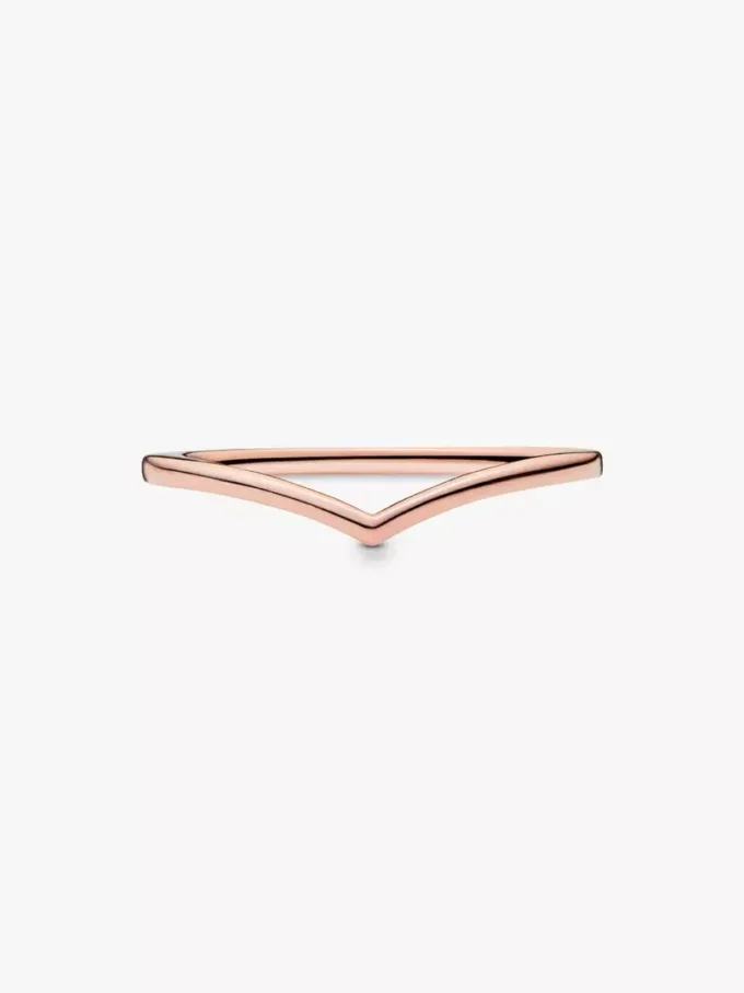 Polierter Wishbone Ring, 14 Karat Roségold-Beschichtung