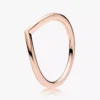 Polierter Wishbone Ring, 14 Karat Roségold-Beschichtung