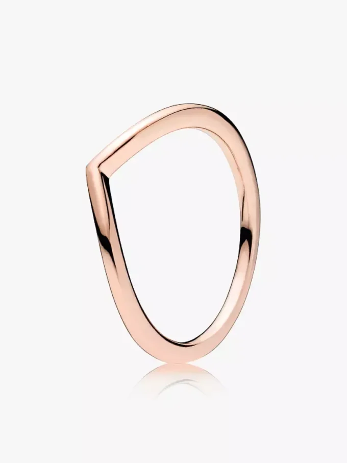 Polierter Wishbone Ring, 14 Karat Roségold-Beschichtung