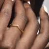 Polierter Wishbone Ring, 14-karätig vergoldet Polierter Wishbone Ring, 14-karätig vergoldet