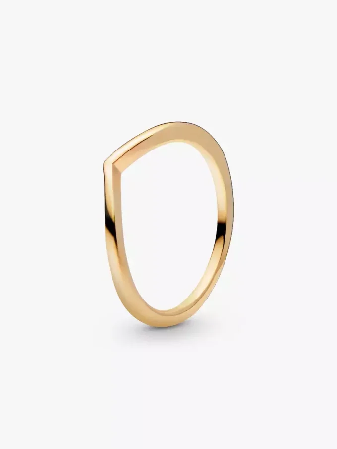 Polierter Wishbone Ring, 14-karätig vergoldet Polierter Wishbone Ring, 14-karätig vergoldet