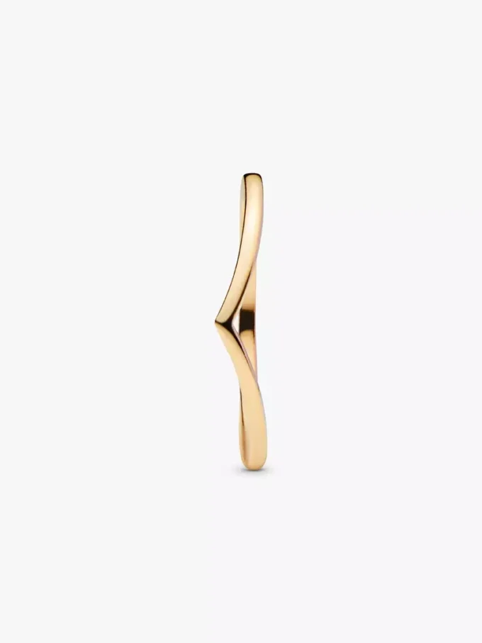 Polierter Wishbone Ring, 14-karätig vergoldet Polierter Wishbone Ring, 14-karätig vergoldet