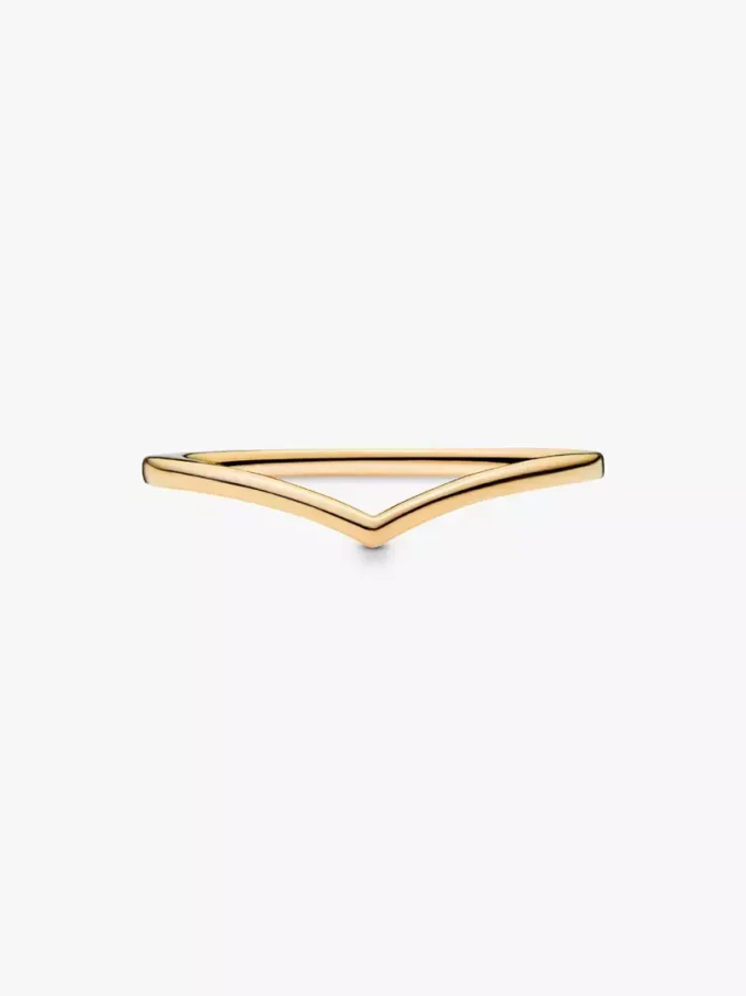 Polierter Wishbone Ring, 14-karätig vergoldet Polierter Wishbone Ring, 14-karätig vergoldet