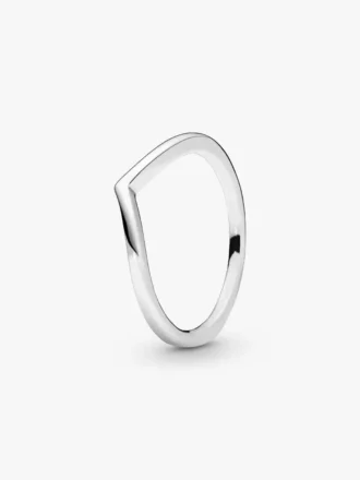 Polierter Wishbone Ring aus Sterlingsilber