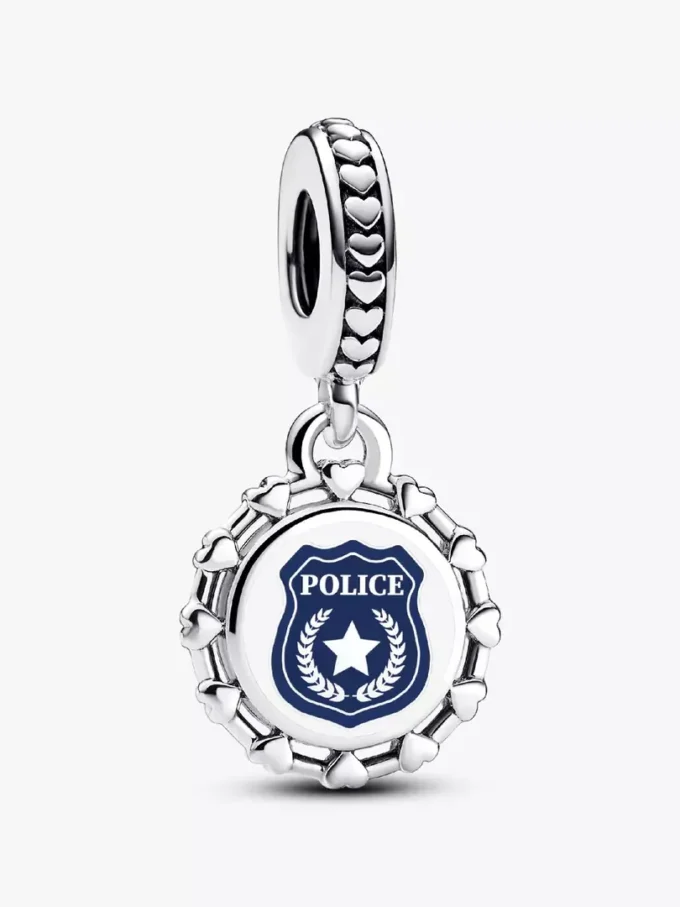 Polizei-Dangle Charm aus Sterlingsilber Polizei-Dangle Charm aus Sterlingsilber