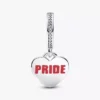 Pride-Regenbogen-Herz-Dangle Charm aus Sterlingsilber