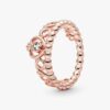 Princess Tiara Crown Ring – 14 Karat Roségold-Beschichtung