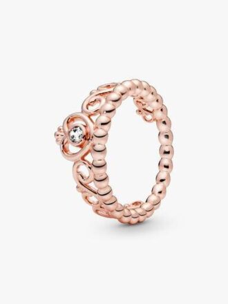 Princess Tiara Crown Ring – 14 Karat Roségold-Beschichtung