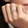 Princess Wishbone Ring, 14 Karat Roségold-Beschichtung