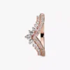 Princess Wishbone Ring, 14 Karat Roségold-Beschichtung