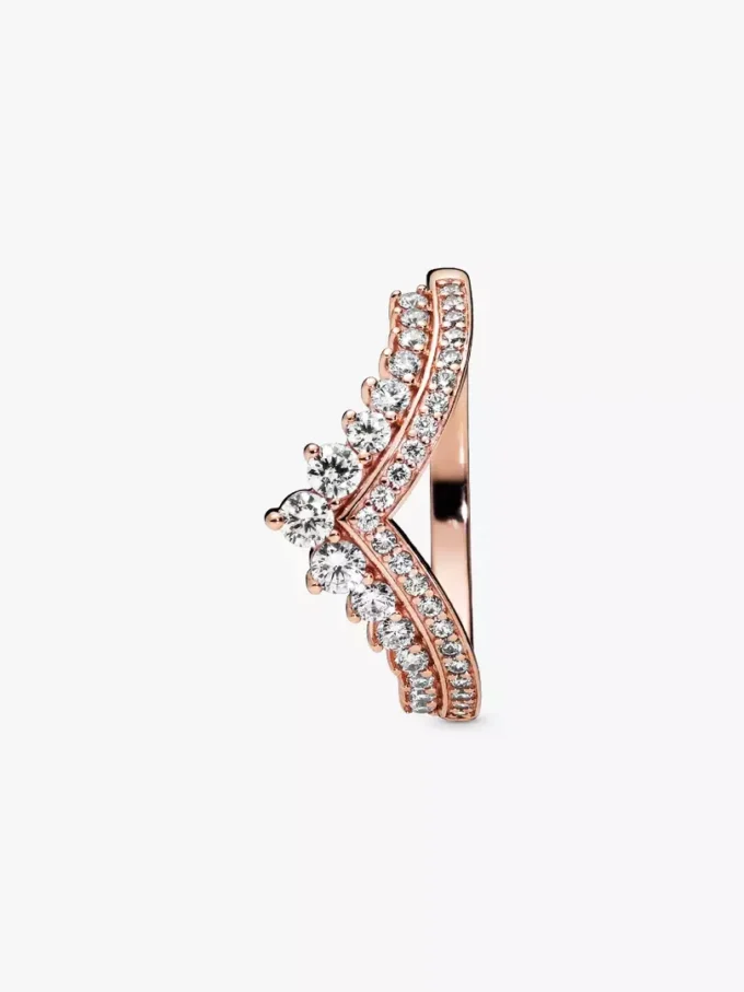 Princess Wishbone Ring, 14 Karat Roségold-Beschichtung