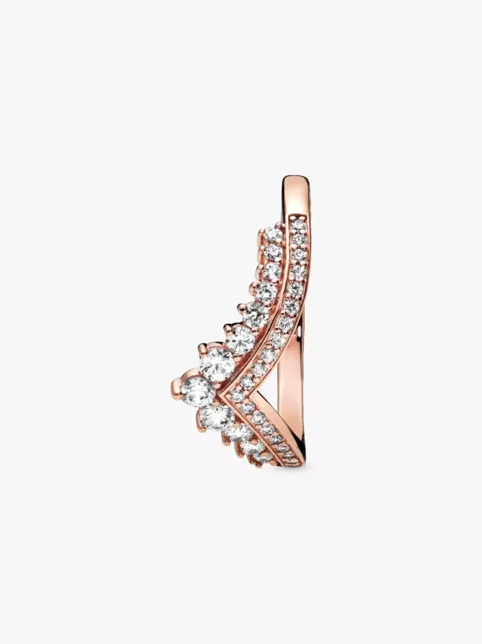 Princess Wishbone Ring, 14 Karat Roségold-Beschichtung