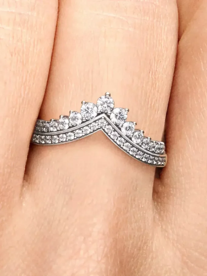 Princess Wishbone Ring aus Sterlingsilber Princess Wishbone Ring aus Sterlingsilber