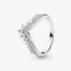 Stapelring-Set mit grünem Herz und Princess-Wishbone, 2er-Set Stapelring-Set mit grünem Herz und Princess-Wishbone, 2er-Set