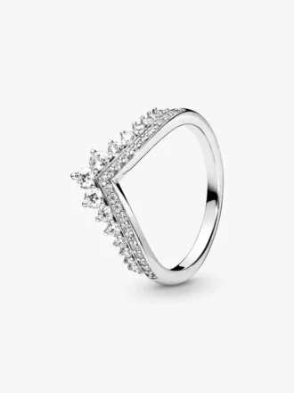 Stapelring-Set mit grünem Herz und Princess-Wishbone, 2er-Set