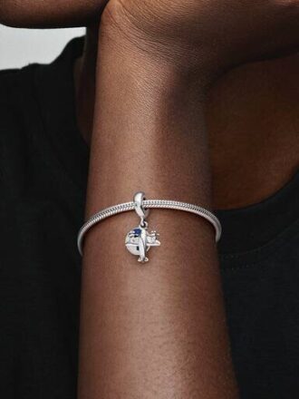 Propellerflugzeug-Dangle Charm – Sterlingsilber