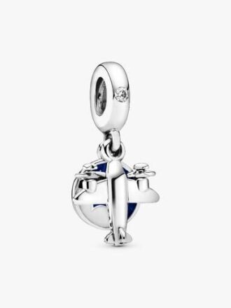 Propellerflugzeug-Dangle Charm – Sterlingsilber