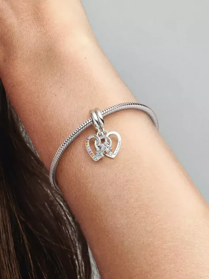 Puzzle-Herzen-Freundschafts-Dangle Charm aus Sterlingsilber Puzzle-Herzen-Freundschafts-Dangle Charm aus Sterlingsilber